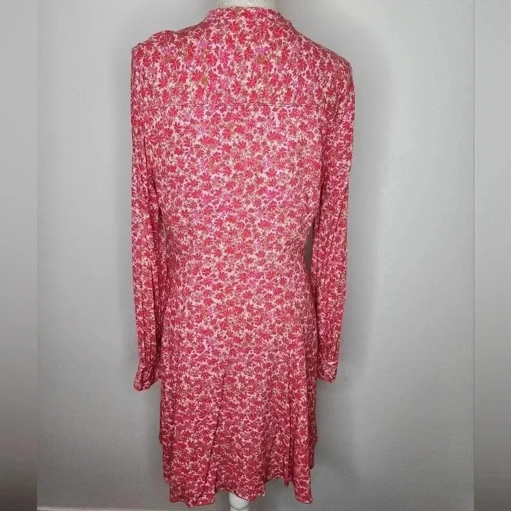 A loves a floral cherry print dress size L rayon - Picture 4 of 15